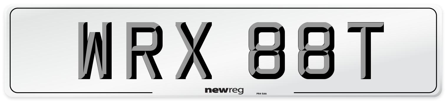 WRX 88T Number Plate from New Reg